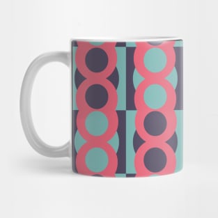 Abstract blue and red 70's style pattern Mug